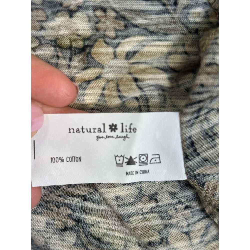 Natural Life Christa Knit Maxi Dress Womens Medium Brown Floral Cotton Boho - Picture 7 of 7